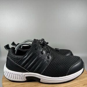 S OrthoFeet Men's Tacoma 521 Black Mesh Orthopedic Knit Shoes Sneakers Size 9 2E